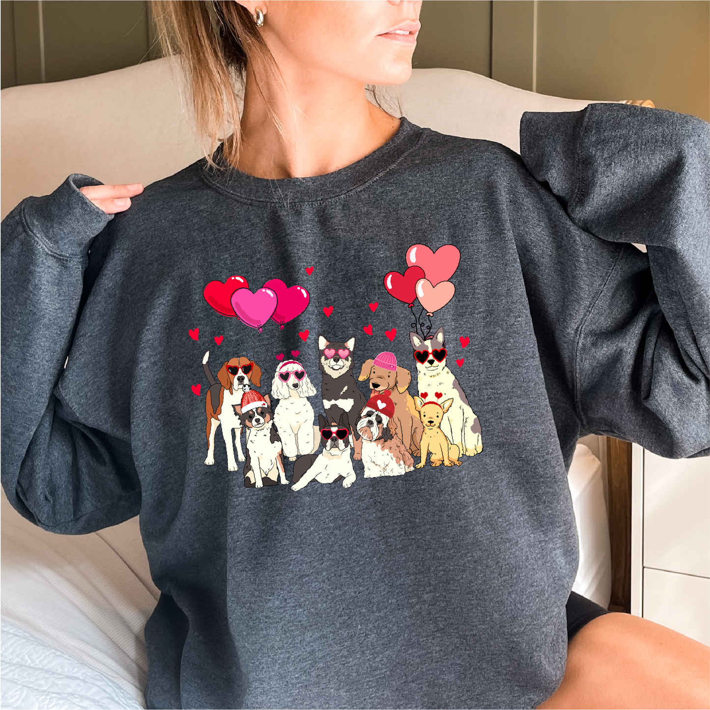 valentine dogs crewneck