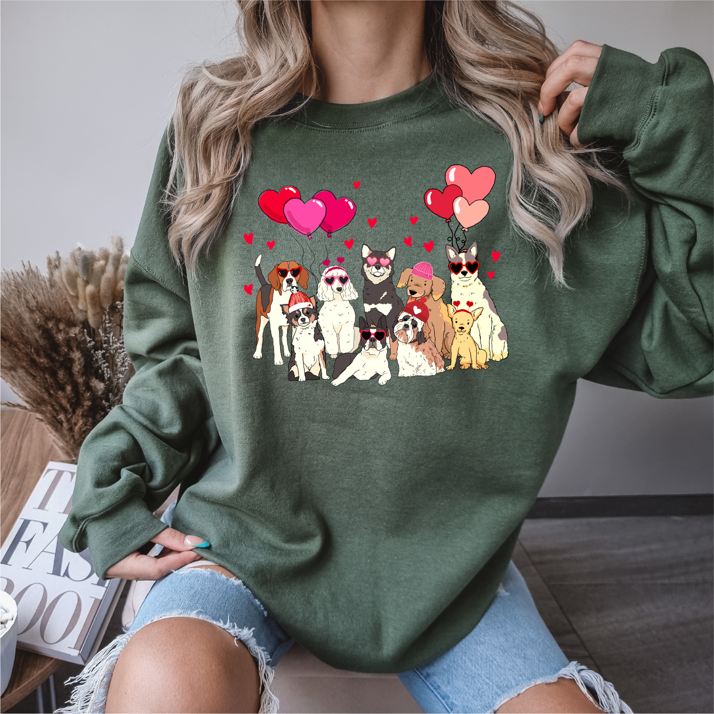 valentine dogs crewneck