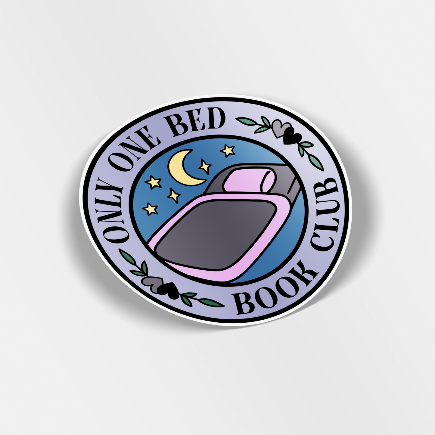 only one bed book club vinyl sticker