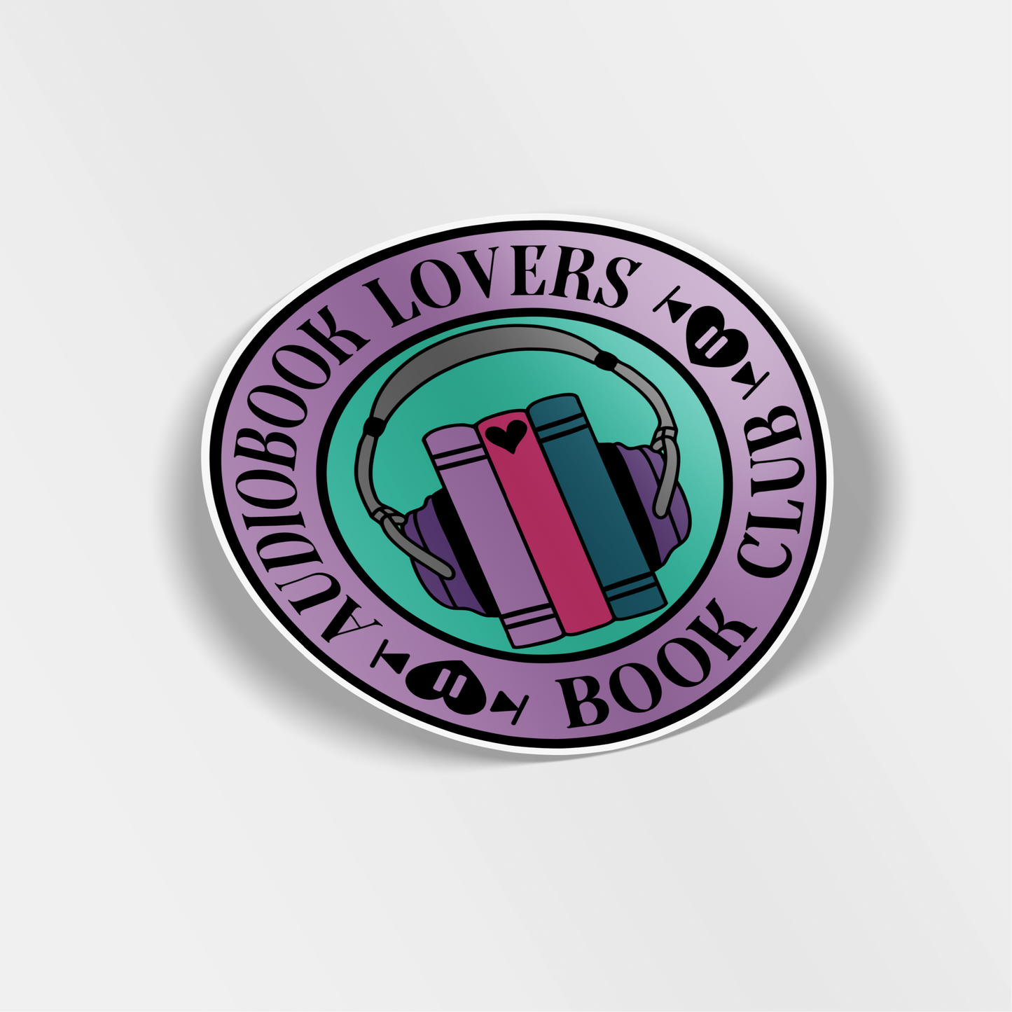 audiobook lovers book club vinyl sticker