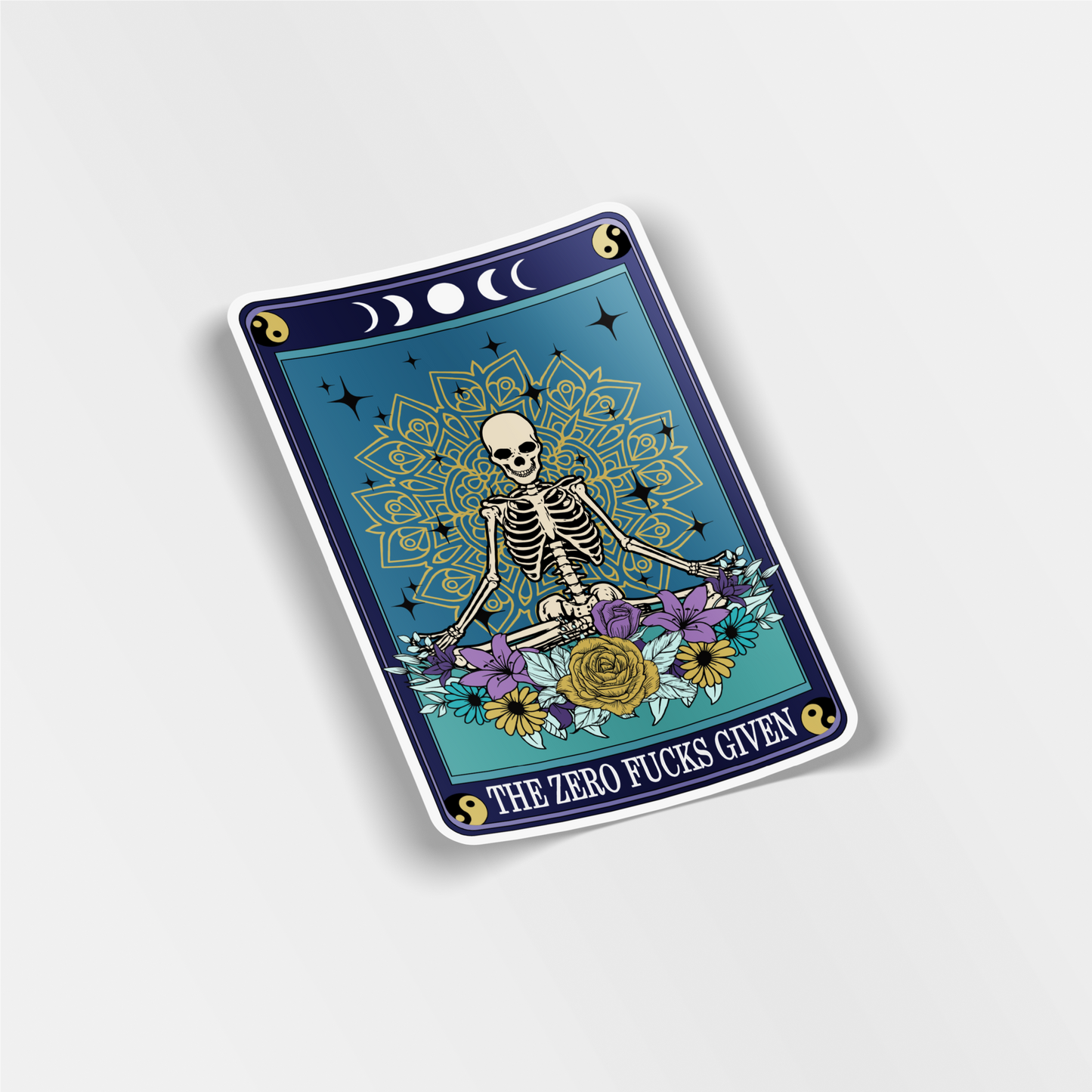 the zero fucks given tarot card vinyl sticker