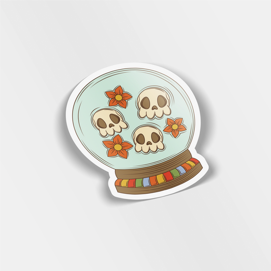 skull snowglobe vinyl sticker