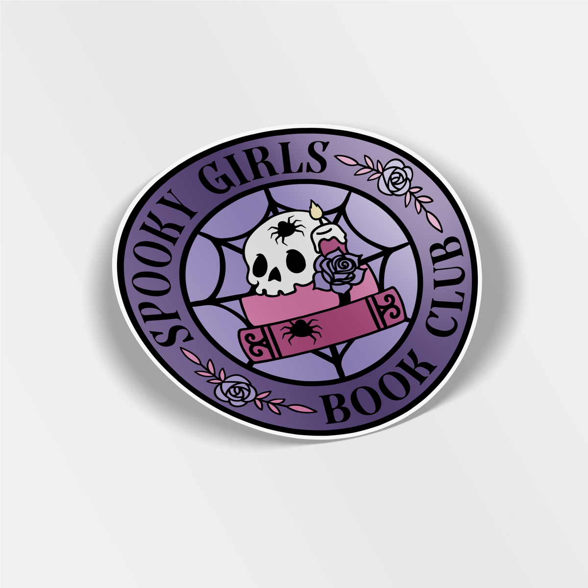 spooky girls book club vinyl sticker