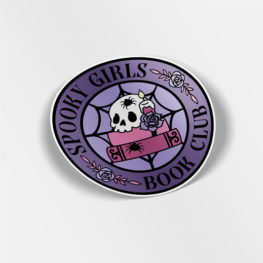 spooky girls book club vinyl sticker