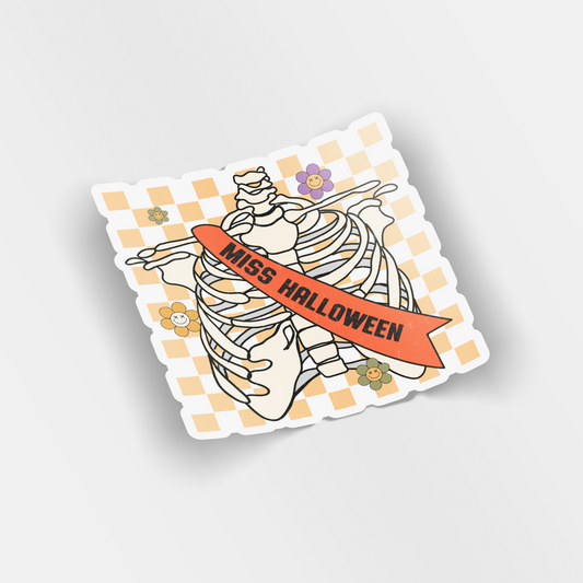 miss halloween vinyl sticker