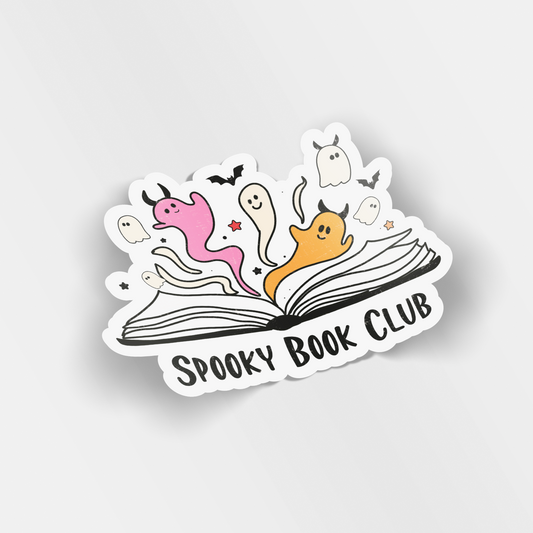 spooky book club vinyl sticker