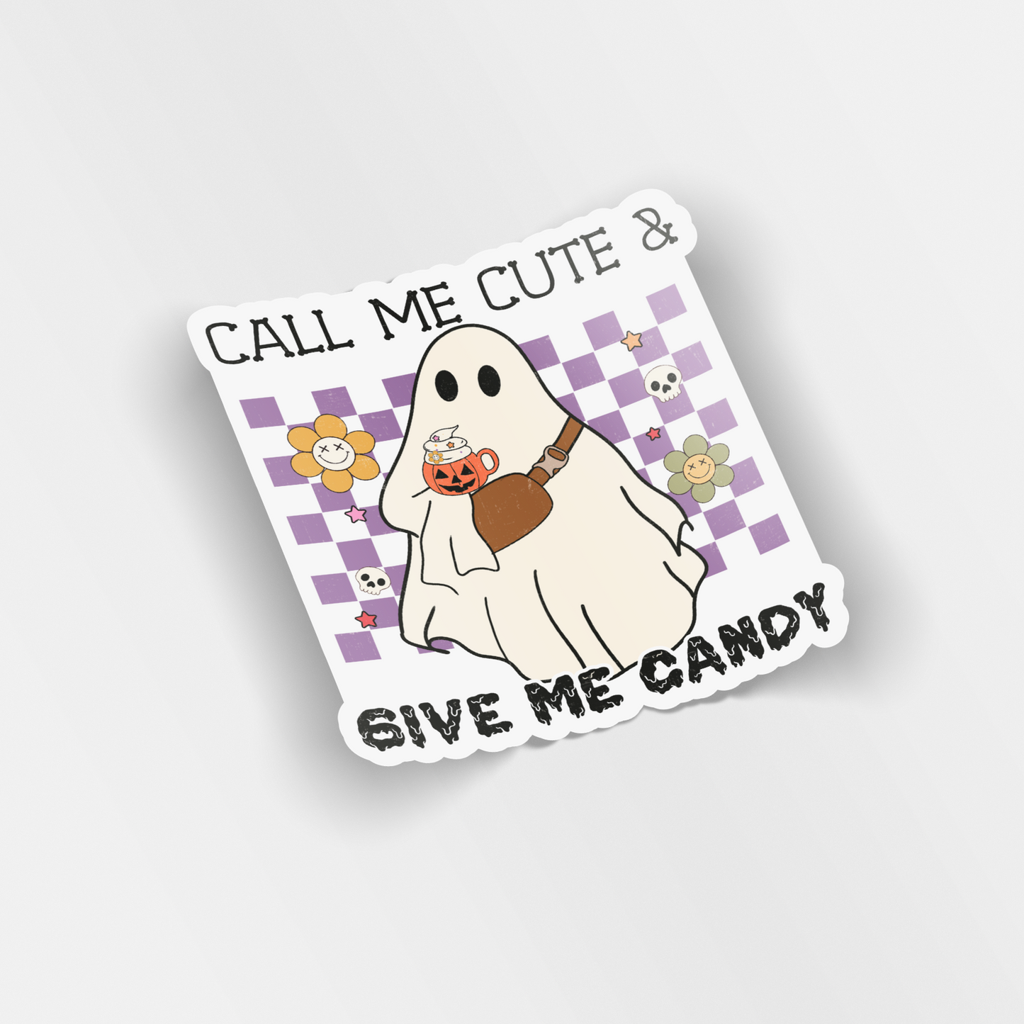 call me cute & give me candy vinyl sticker