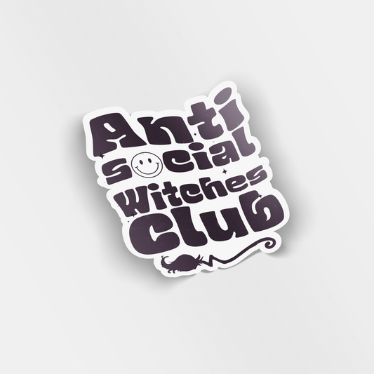 anti social witches club vinyl sticker