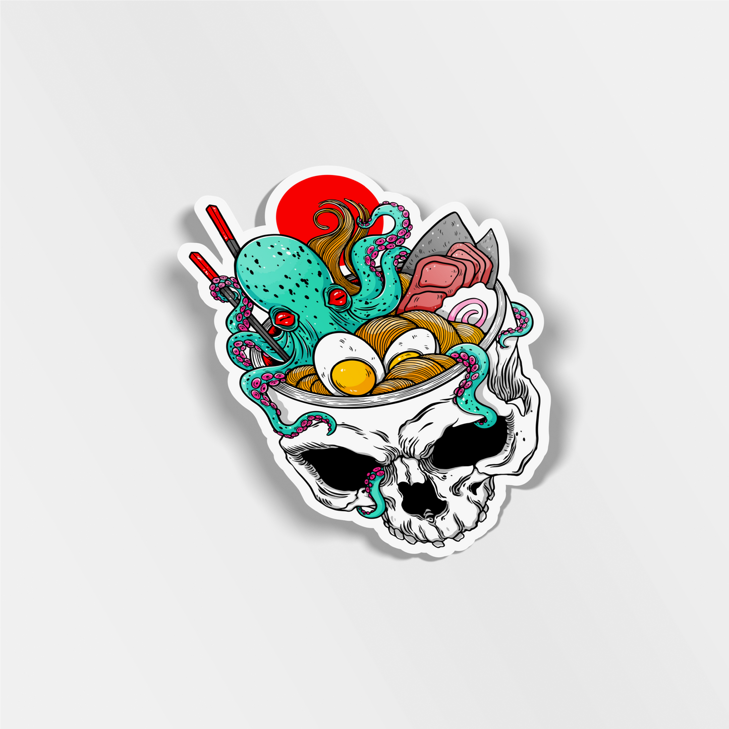 skull ramen bowl vinyl sticker