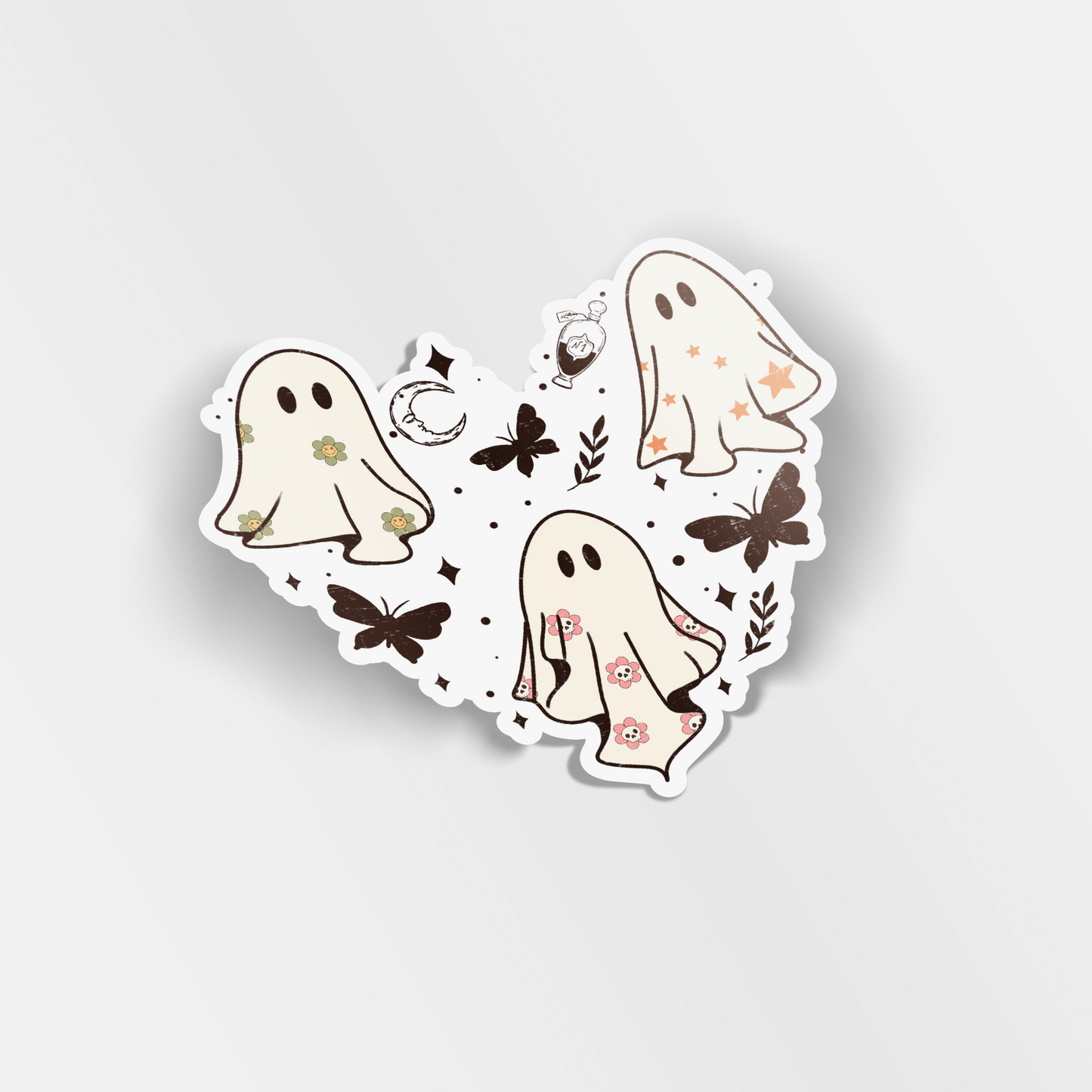 ghost hearts vinyl sticker