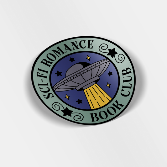 sci-fi romance book club vinyl sticker