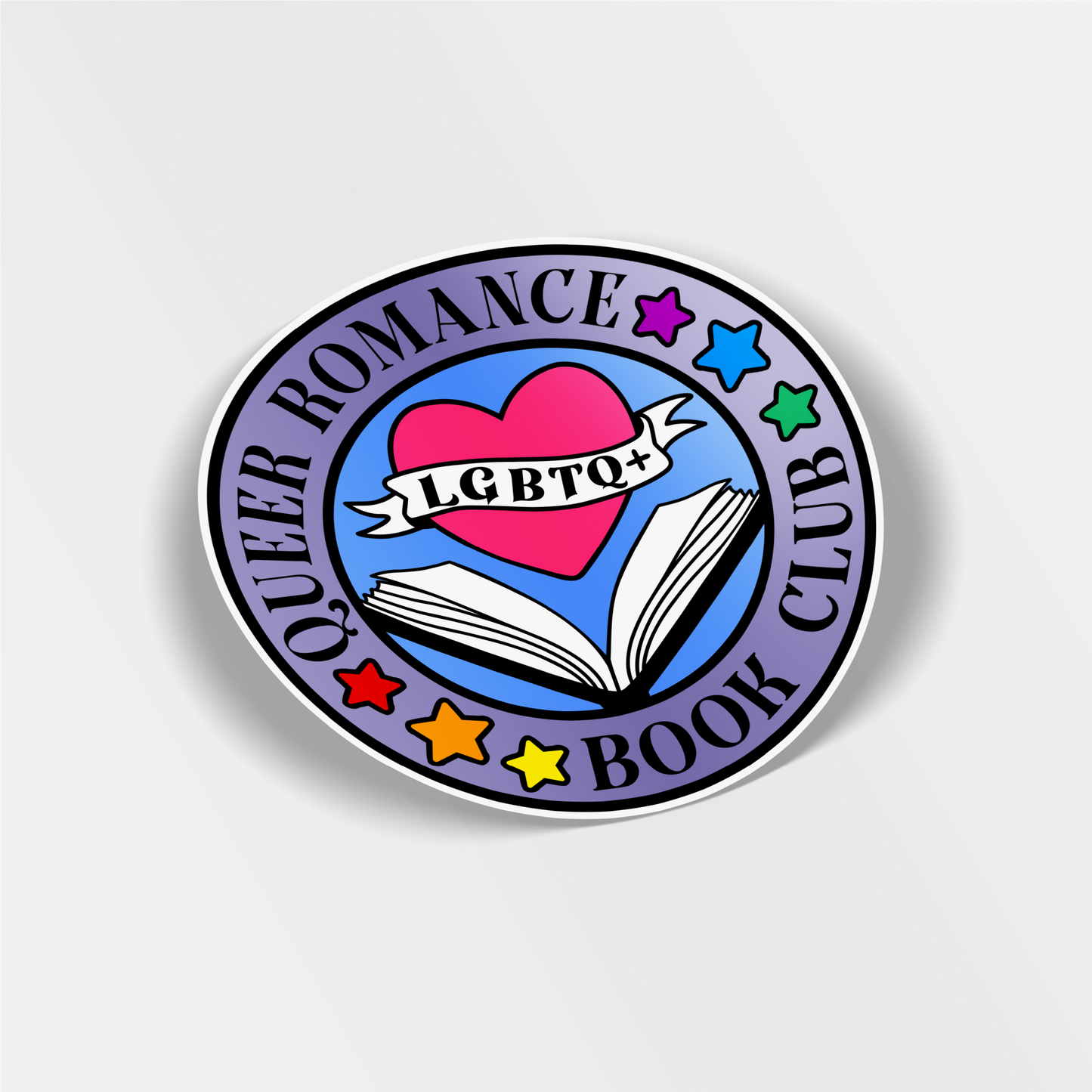 queer romance book club vinyl sticker