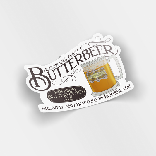 hogsmeade's finest butterbeer vinyl sticker