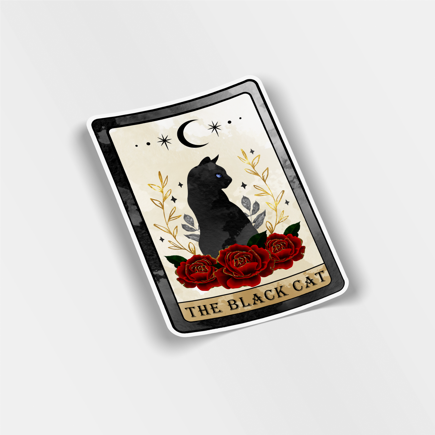 the black cat tarot card vinyl sticker