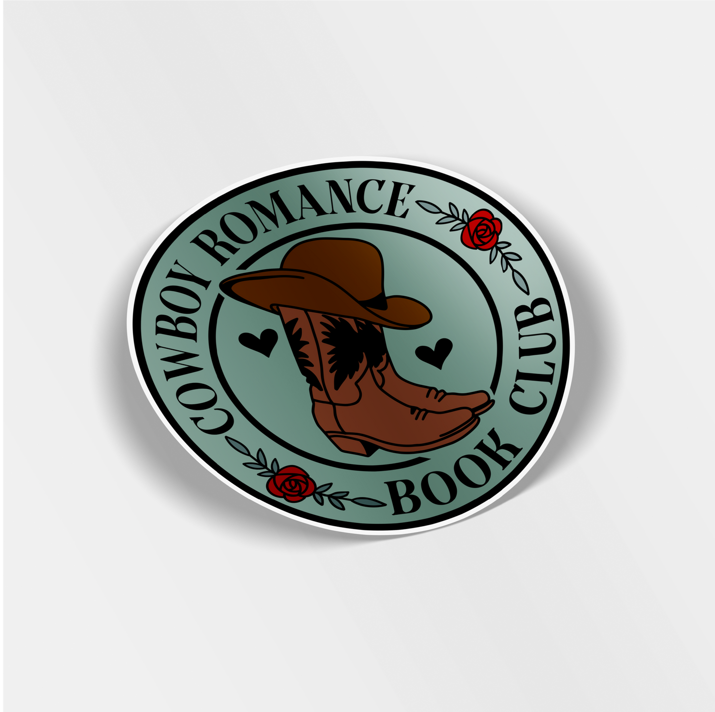 cowboy romance book club vinyl sticker