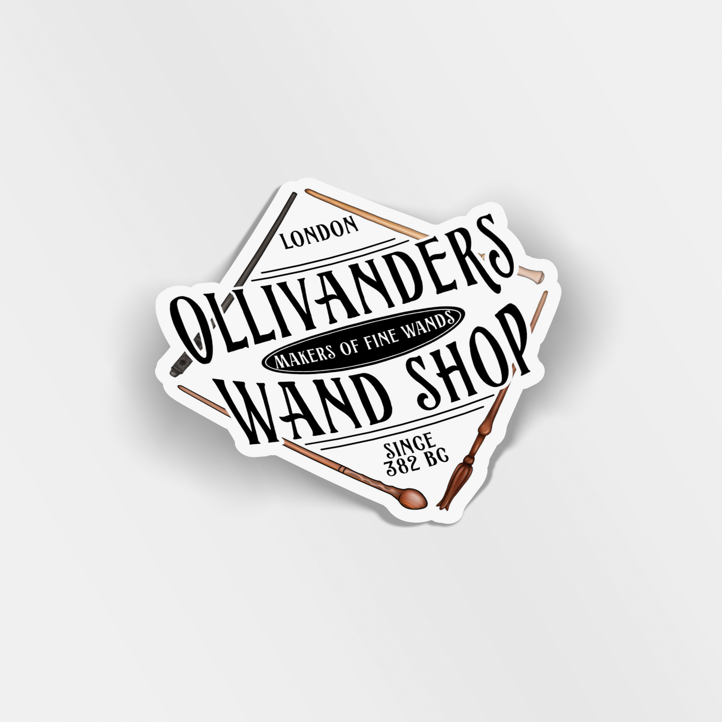 ollivanders wand shop vinyl sticker