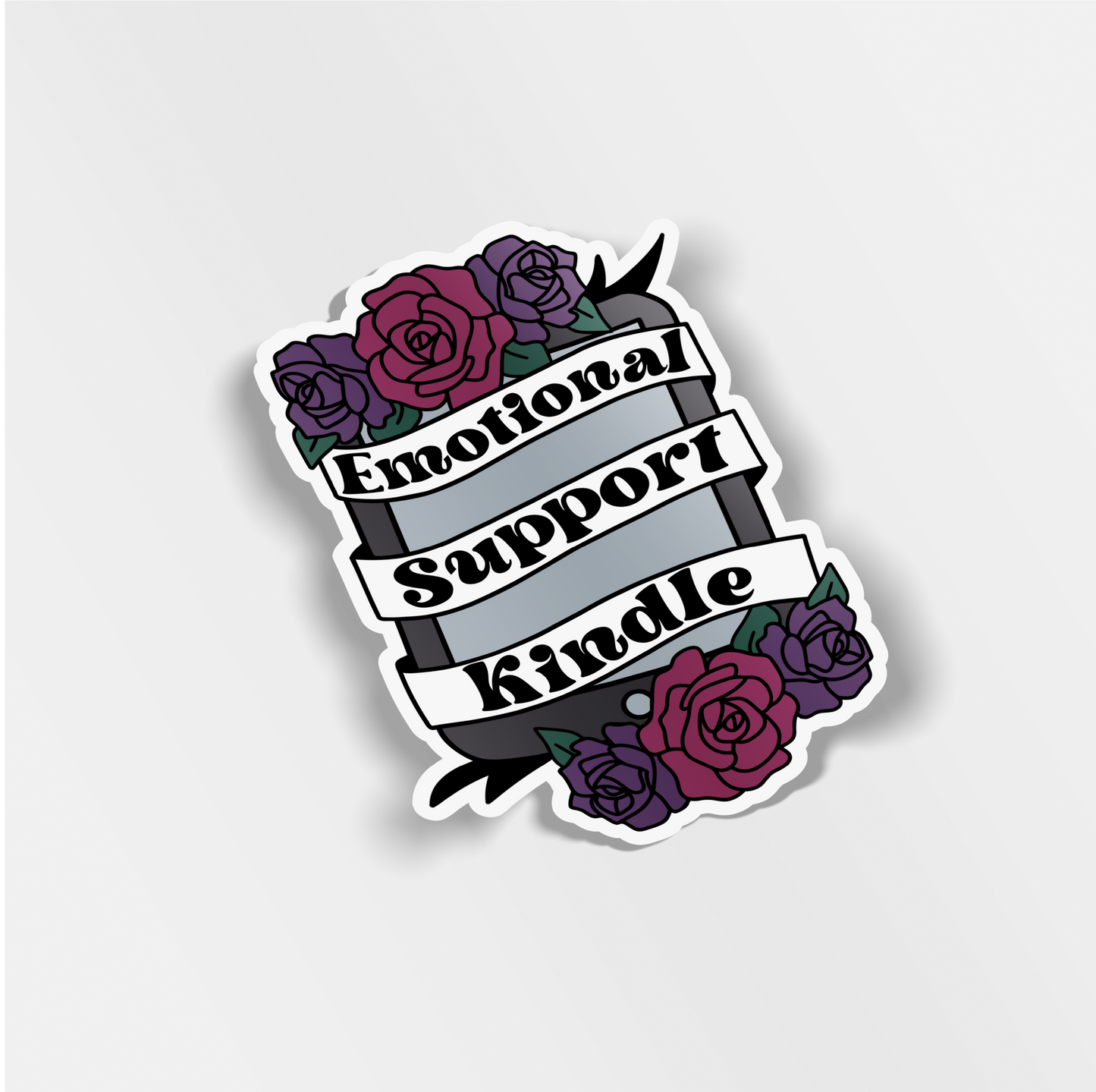 emotional support kindle vinyl sticker