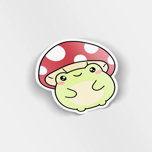 froggy mushroom vinyl sticker