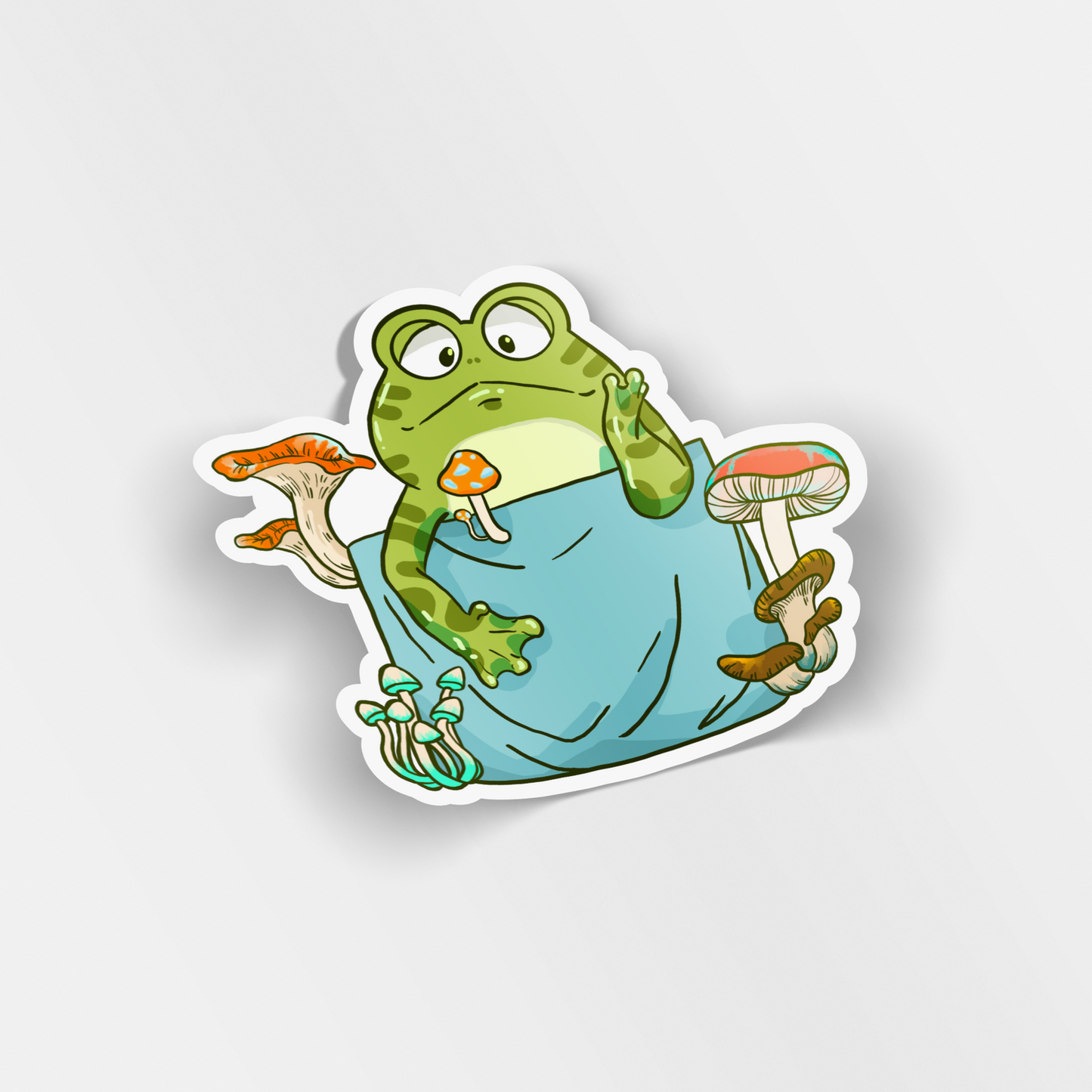 froggy pocket vinyl sticker