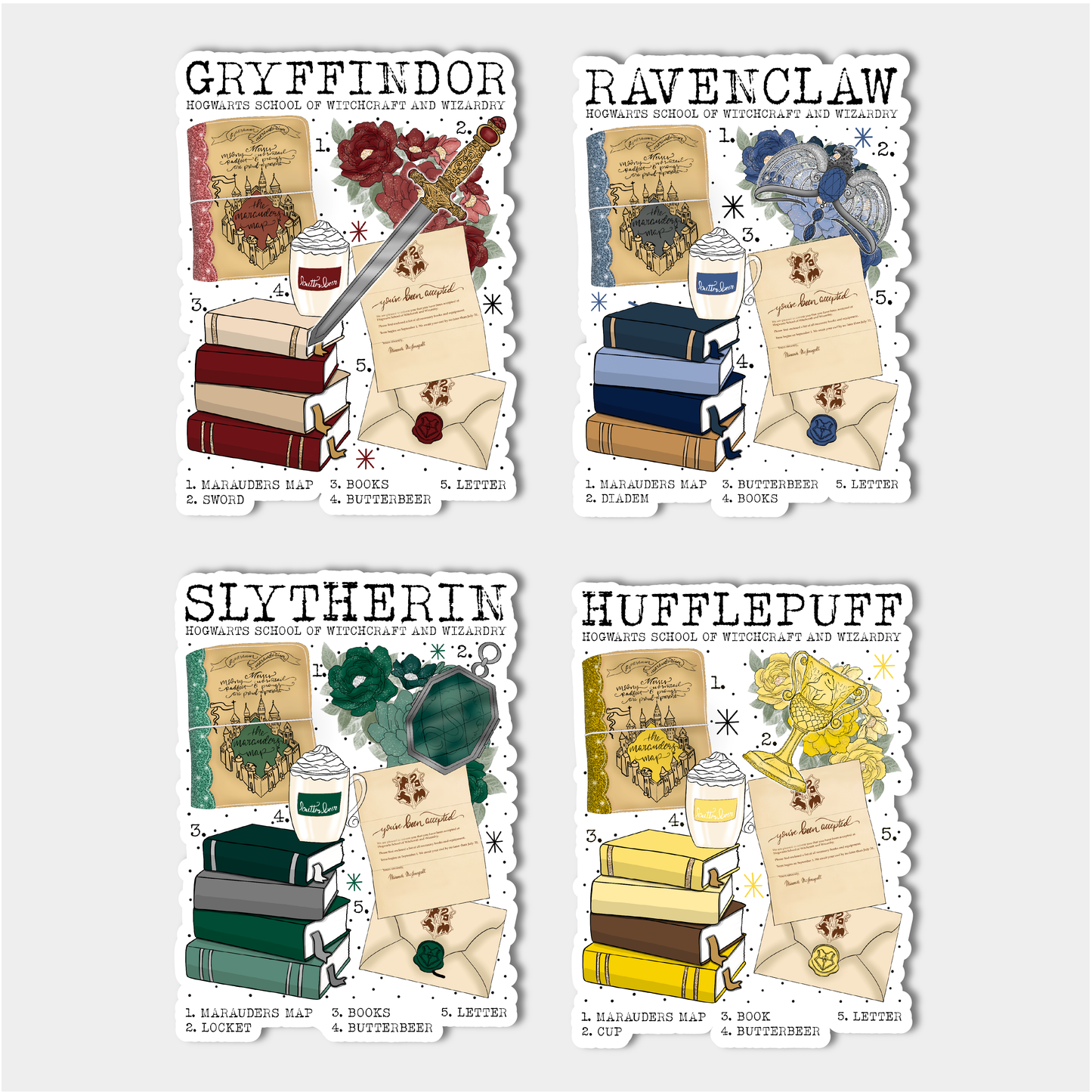 wizarding houses - 4 pack