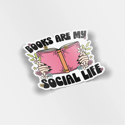 books are my social life vinyl sticker