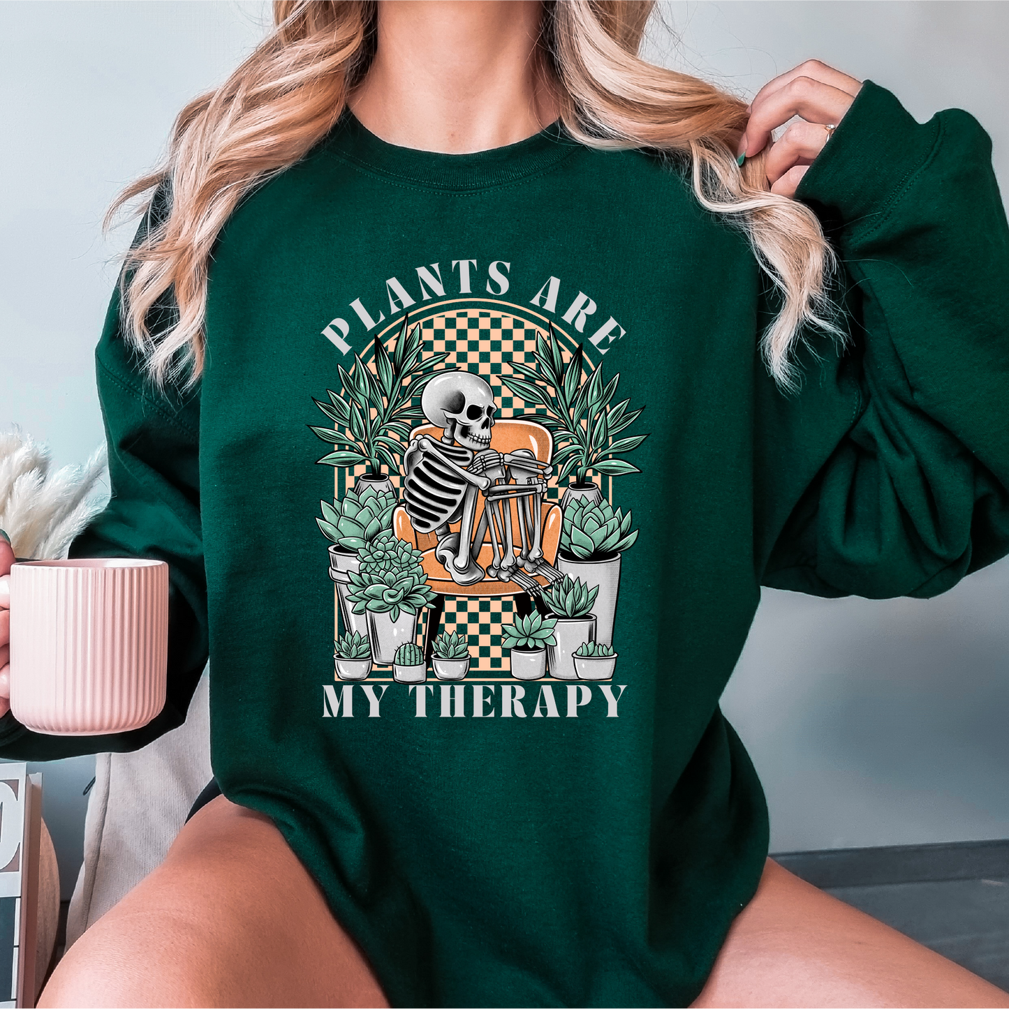 plants are my therapy crewneck