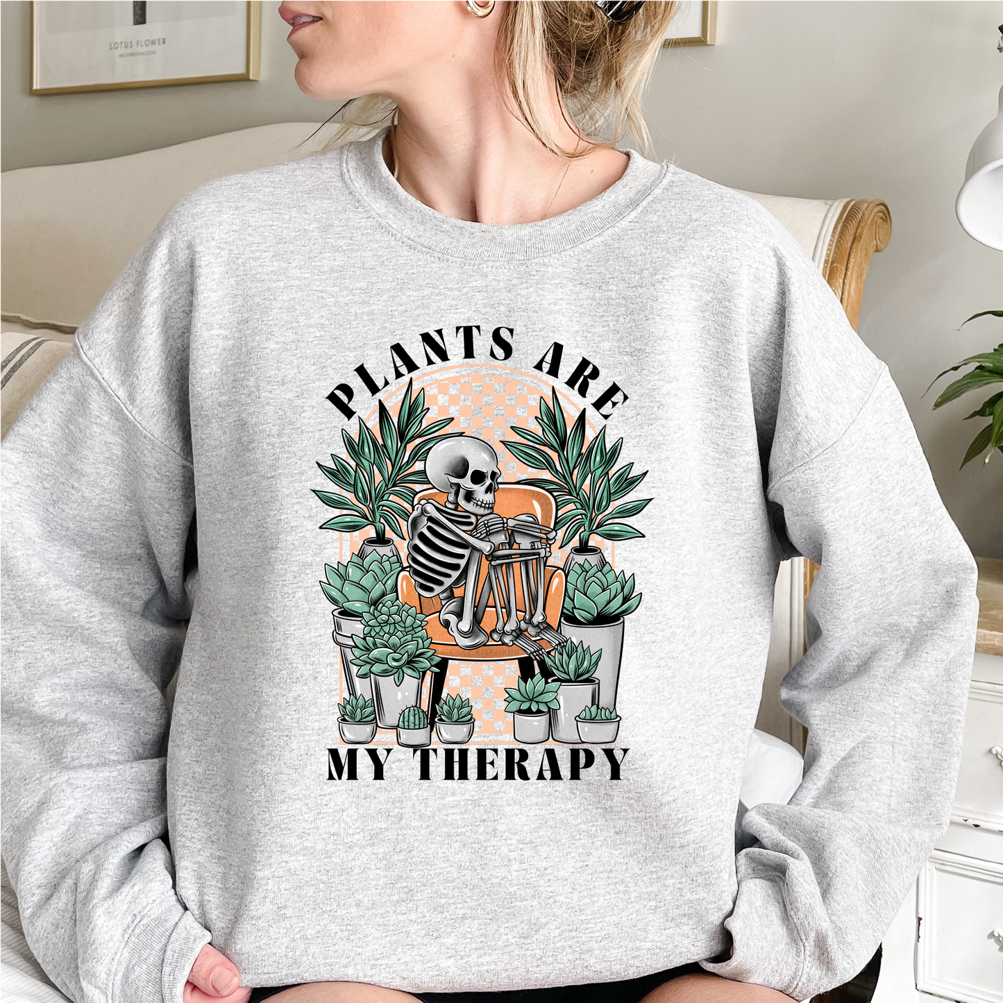 plants are my therapy crewneck