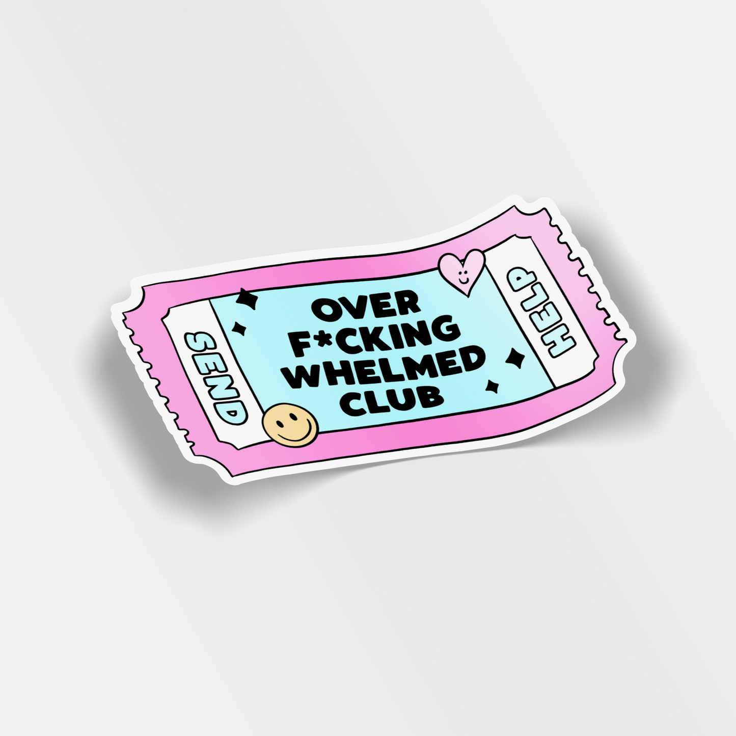 over f*cking whelmed club vinyl sticker