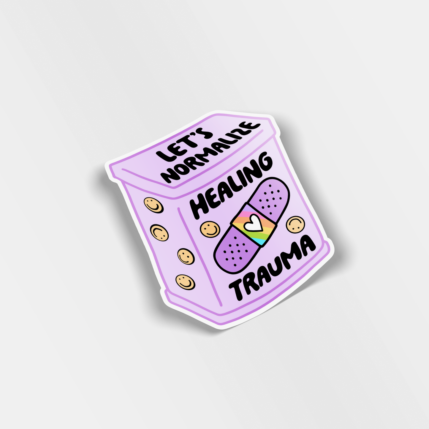 let's normalize healing trauma vinyl sticker