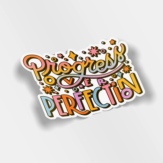 progress over perfection vinyl sticker