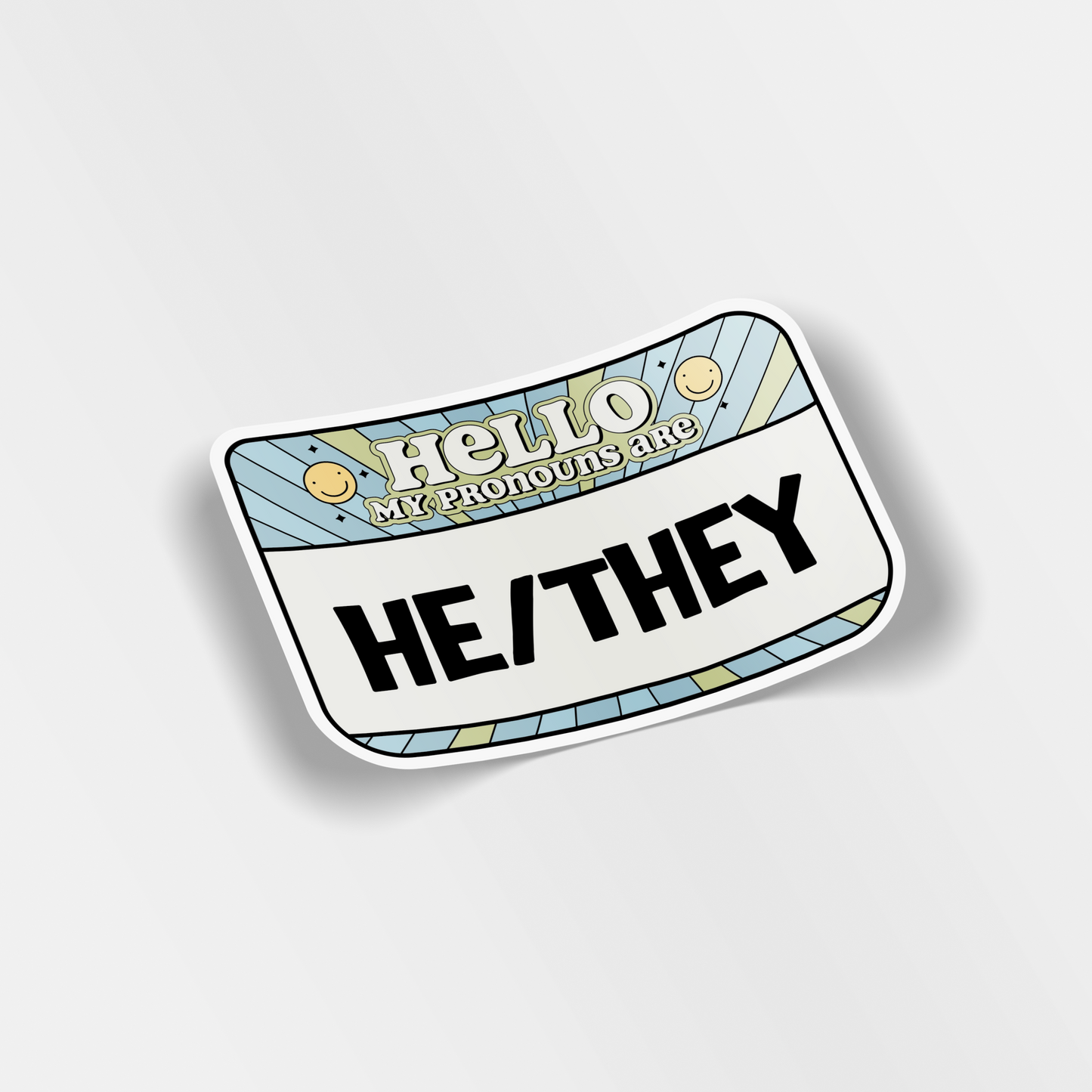 my pronouns are he/they vinyl sticker