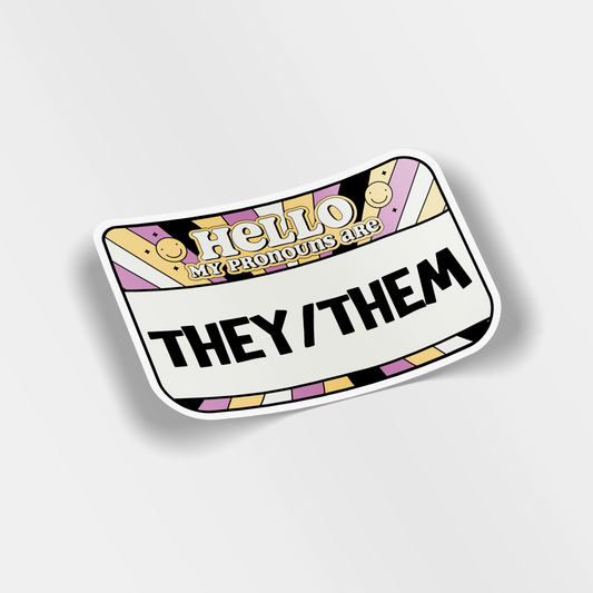 my pronouns are they/them vinyl sticker