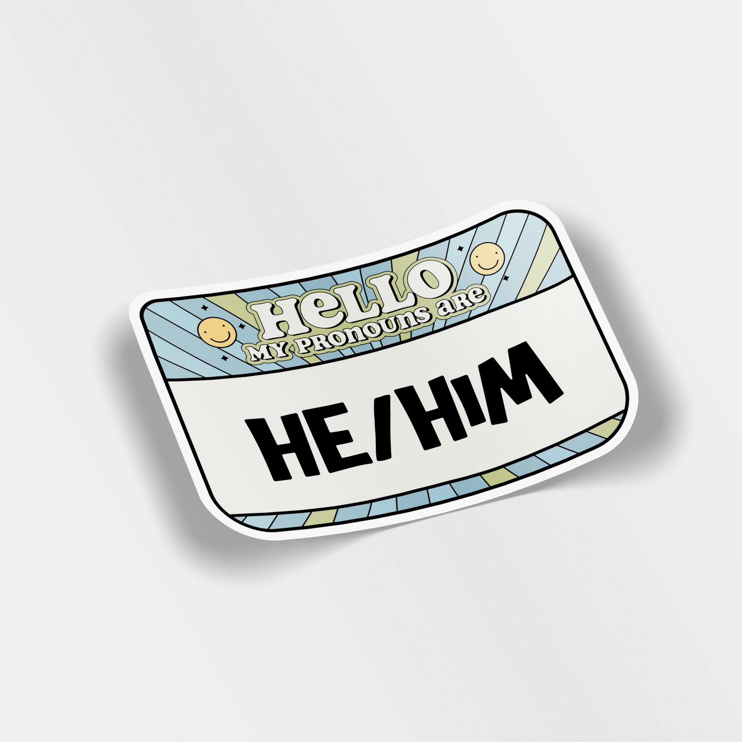 my pronouns are he/him vinyl sticker