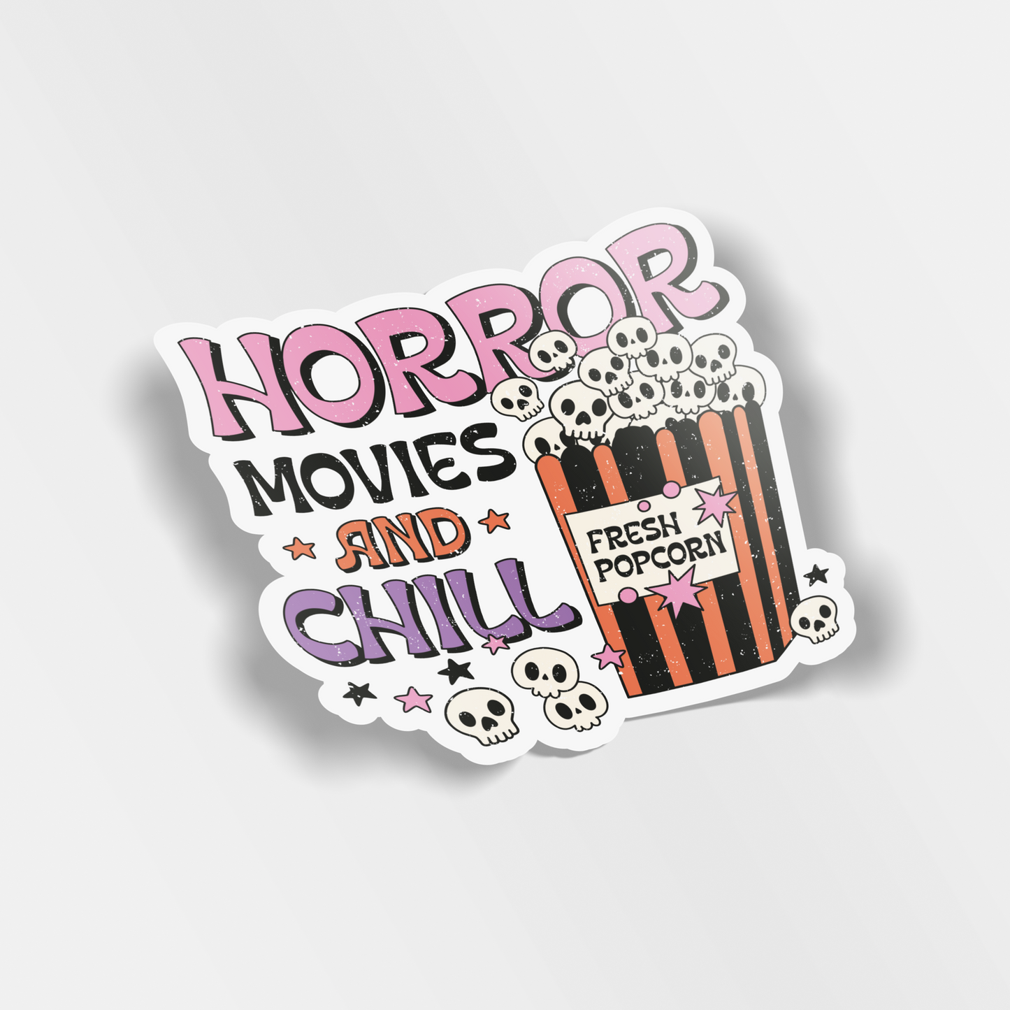 horror movies and chill vinyl sticker