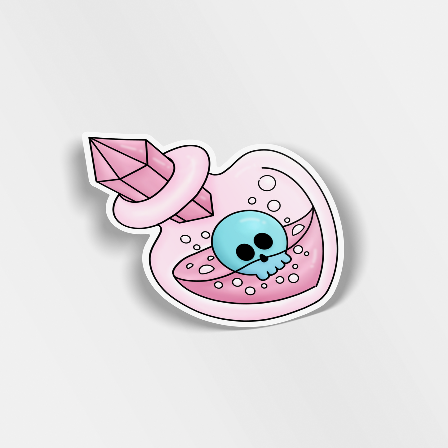 kawaii skull potion vinyl sticker