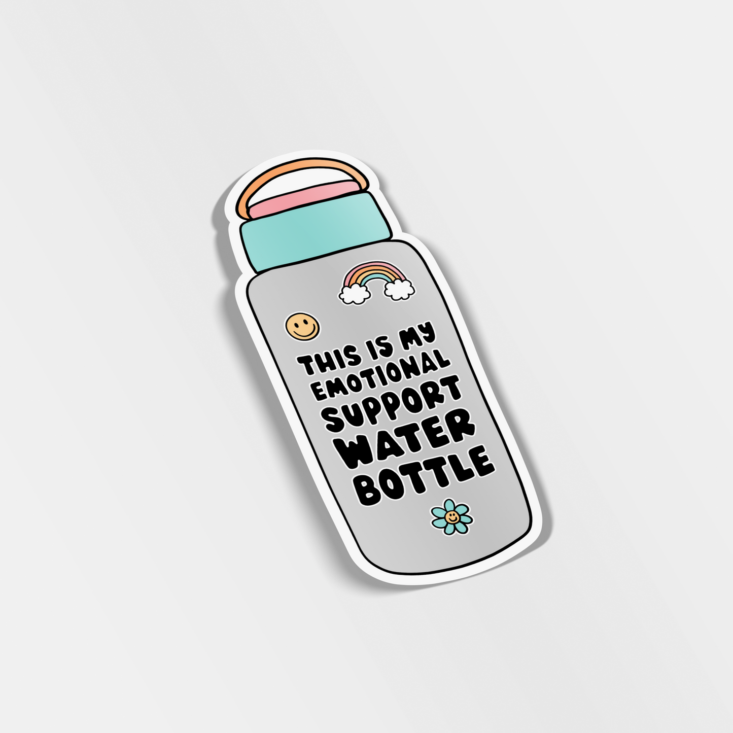 emotional support water bottle vinyl sticker