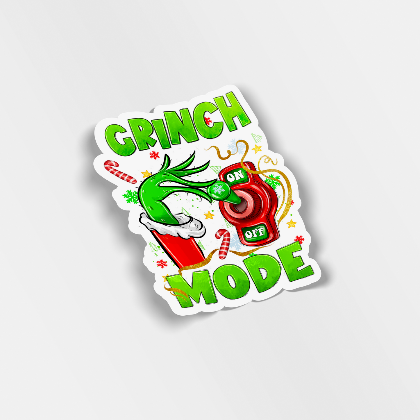 grinch mode vinyl sticker