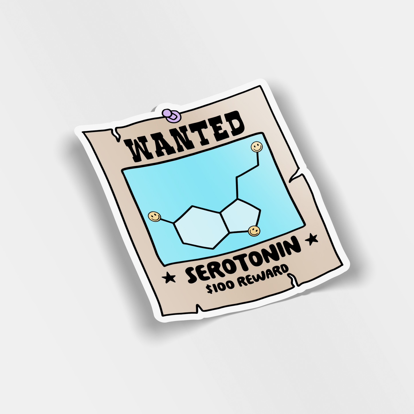 wanted serotonin vinyl sticker