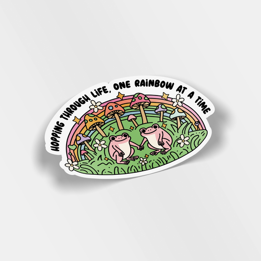 hopping through life vinyl sticker