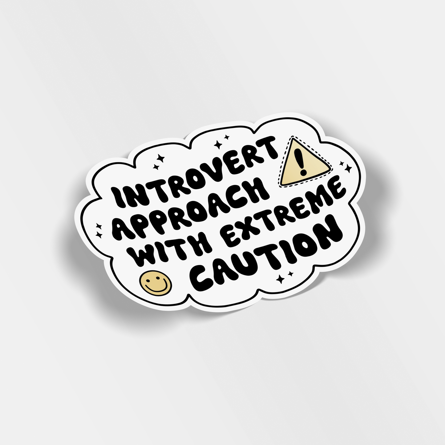 introvert approach with caution vinyl sticker