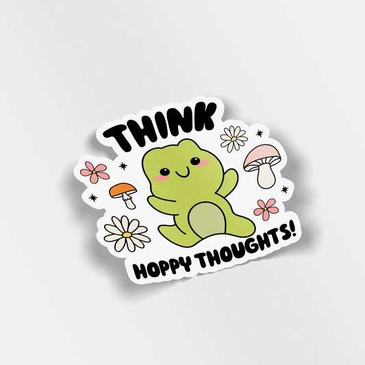 think hoppy thoughts vinyl sticker