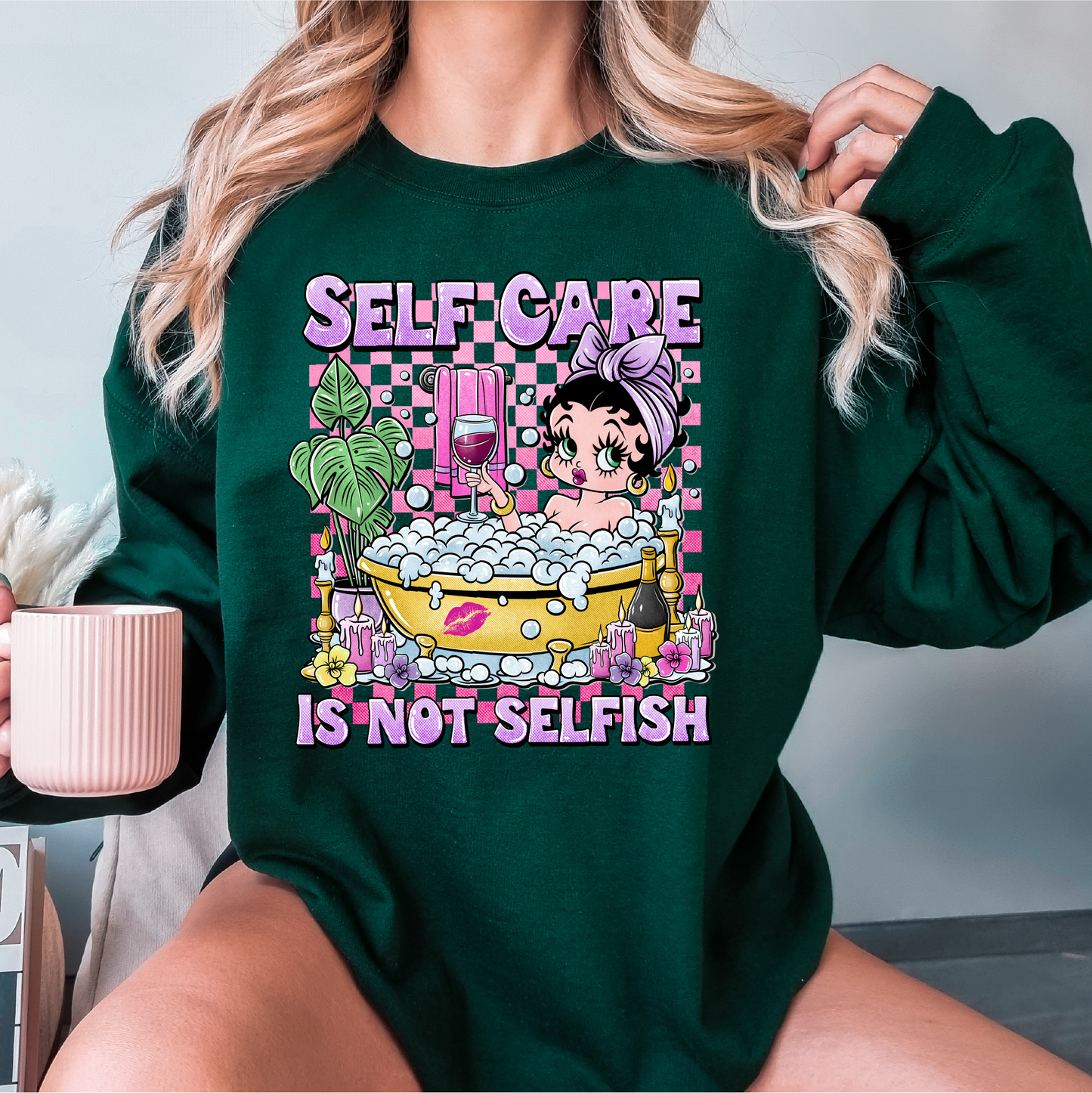 self care is not selfish crewneck