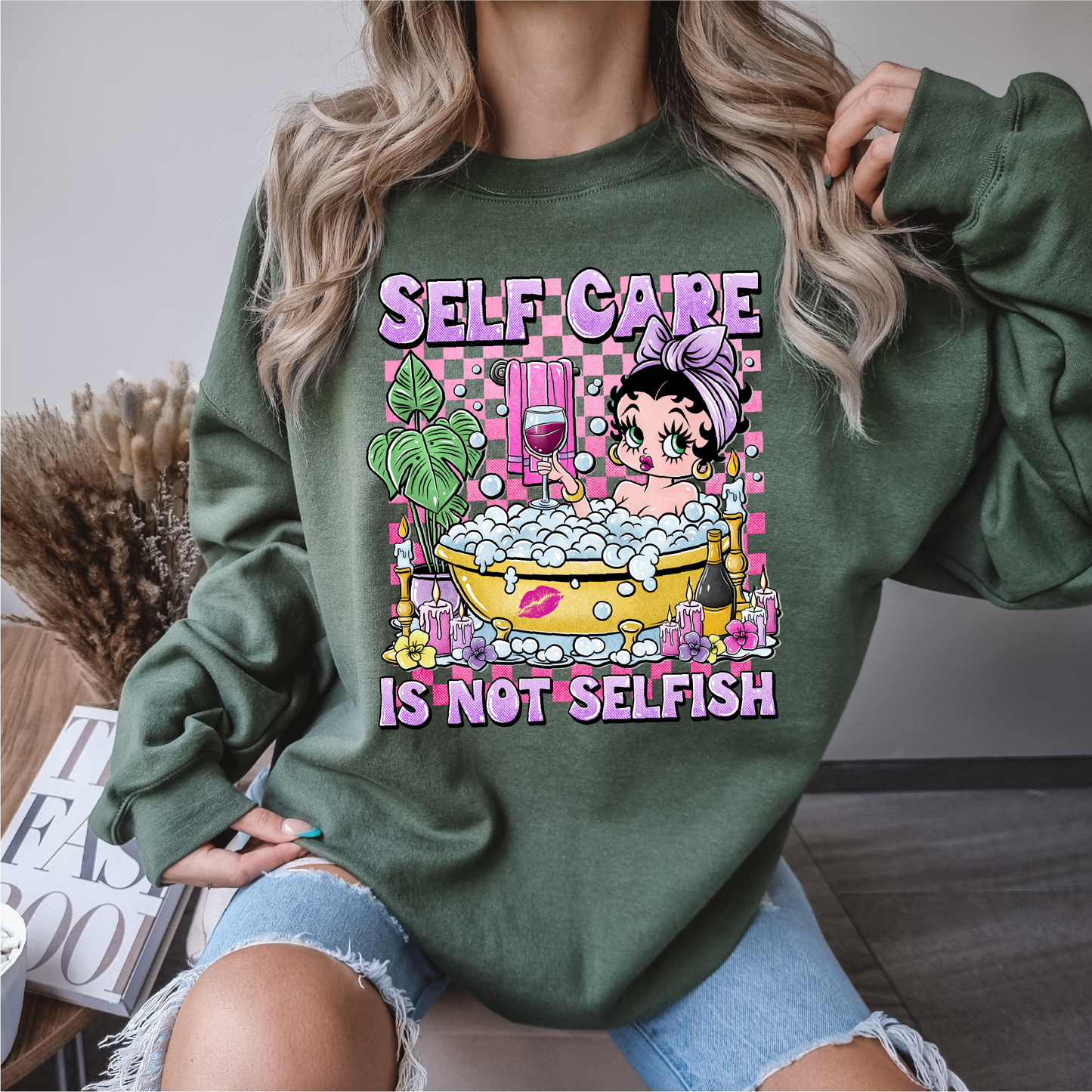 self care is not selfish crewneck