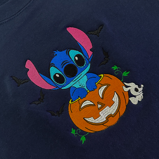 stitch pumpkin embroidered crewneck